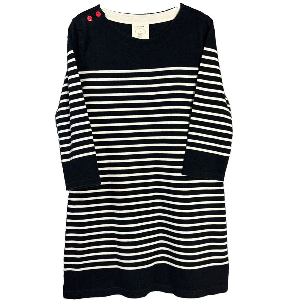 Anthropologie Allihop Dress Size Medium Blue and White Striped Boho Career - Picture 1 of 12